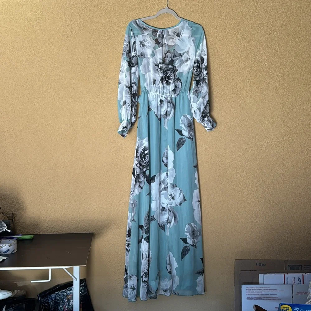 Olivia Floral Mint maxi dress. Size Small - Picture 5 of 9